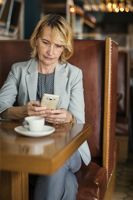 Woman on cellphone, coffee, your future