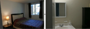 Bed and bath in Airbnb London Ontario