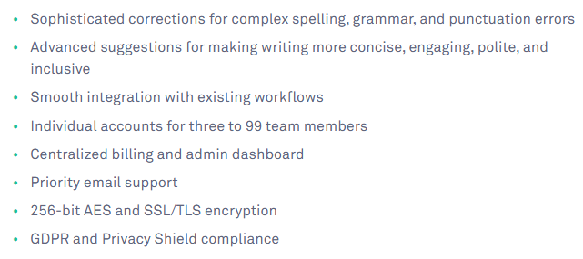 Grammarly Business Features