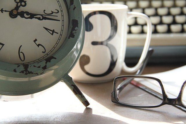 alarm clock, timer, glasses, working from home